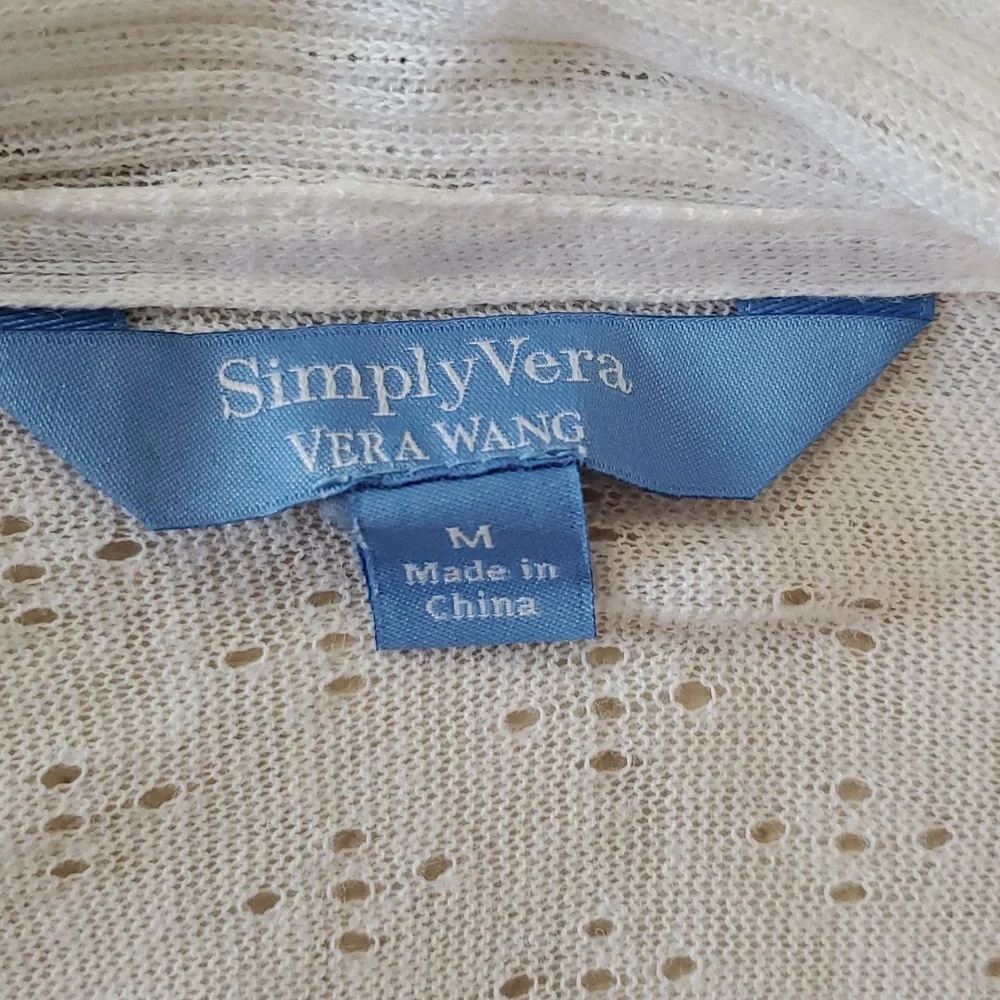 Simply Vera Vera Wang women's open front cardigan. Size medium. - Picture 3 of 9